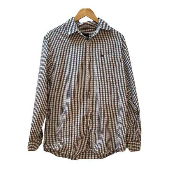 Nautica Jeans Company Mens Long Sleeve Plaid Shirt Multi Color Size Xl